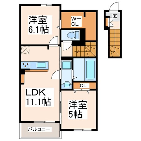 ブラウンドヒルＭの物件間取画像